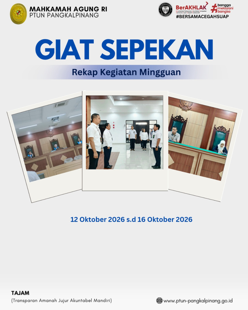 GIAT SEPEKAN PTUN PANGKALPINANG 12–16 OKTOBER 2026